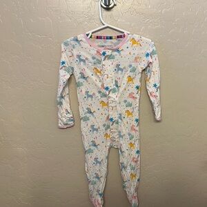 Magnetic Me Floral White and Pink Footie One Piece with Zipper